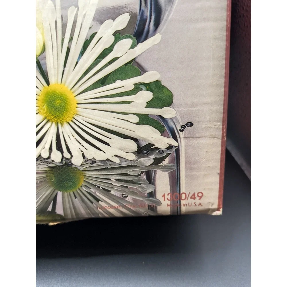 Vintage 80s/90s Anchor Hocking Moments Clear Glass Serving Bowl In Box 10 In.